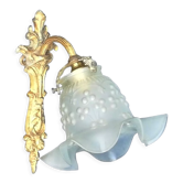 Wall lamp early twentieth in bronze and glass