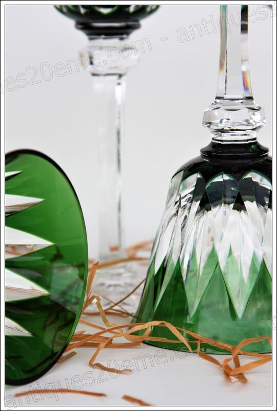 Series of 3 wine glasses from the Rhine Roemer St Louis Crystal model Provence