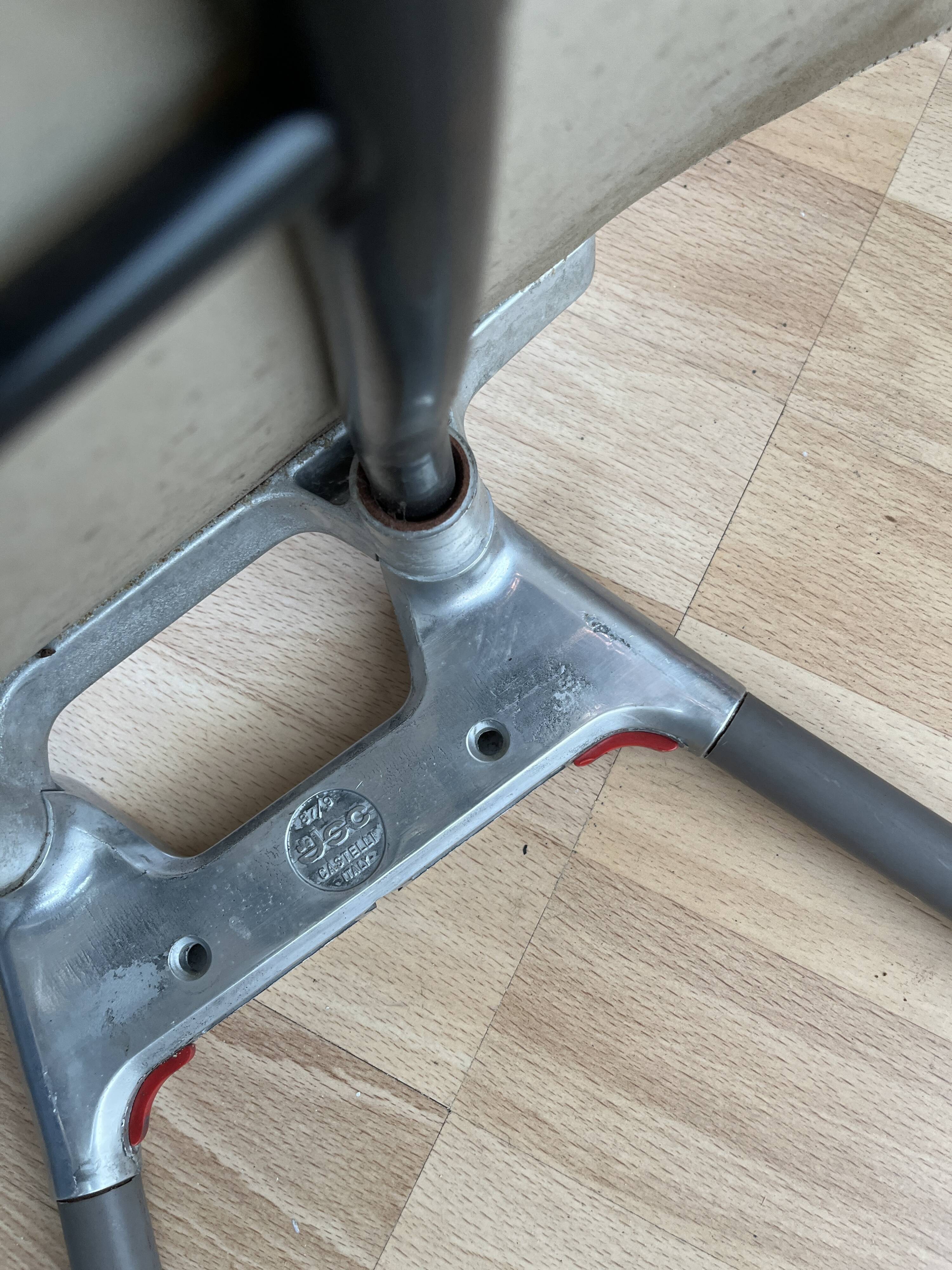 Pair of stackable chairs by Giancarlo Piretti for Castelli