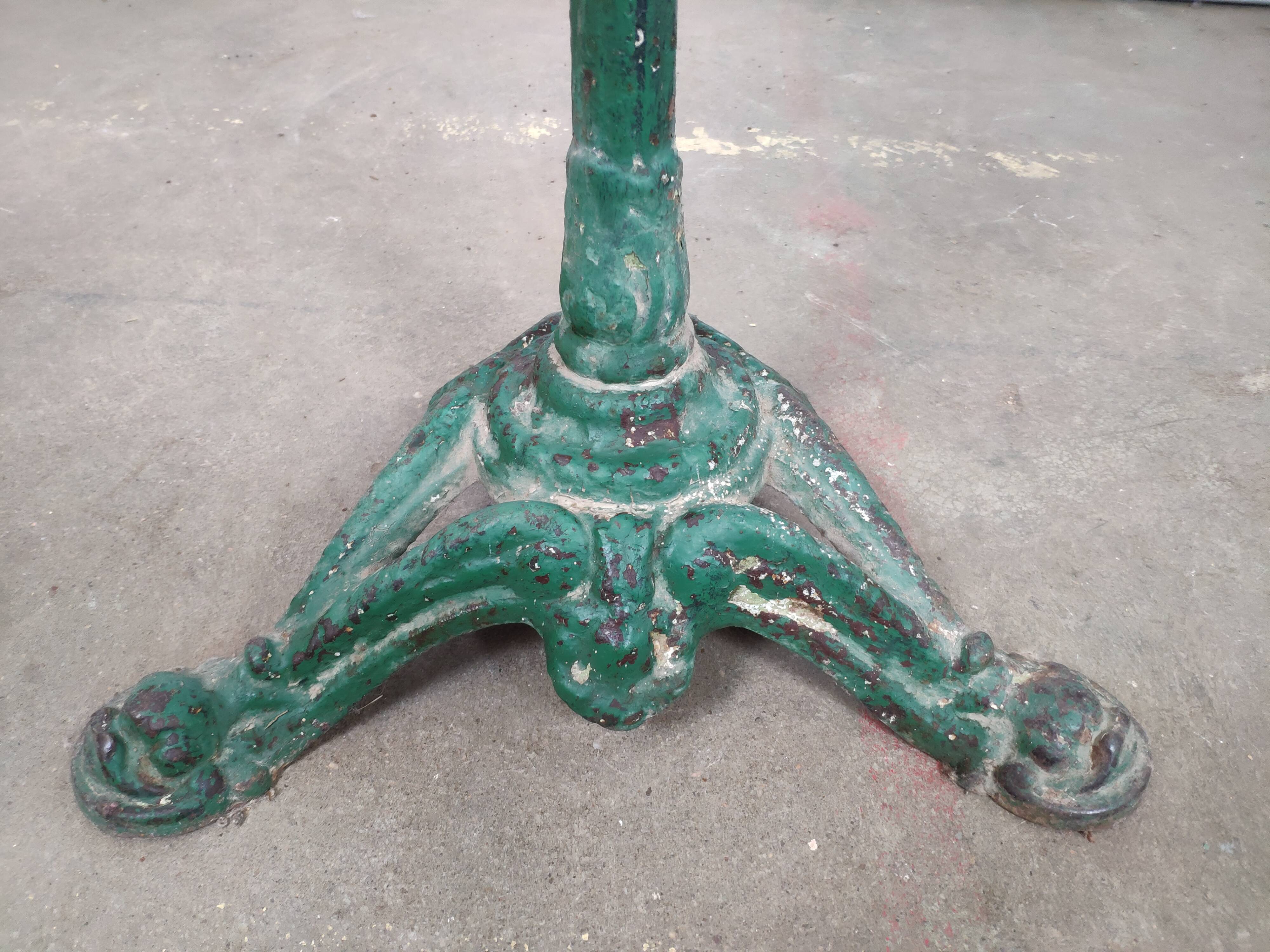 Marble marble and wrought iron vintage bistro table