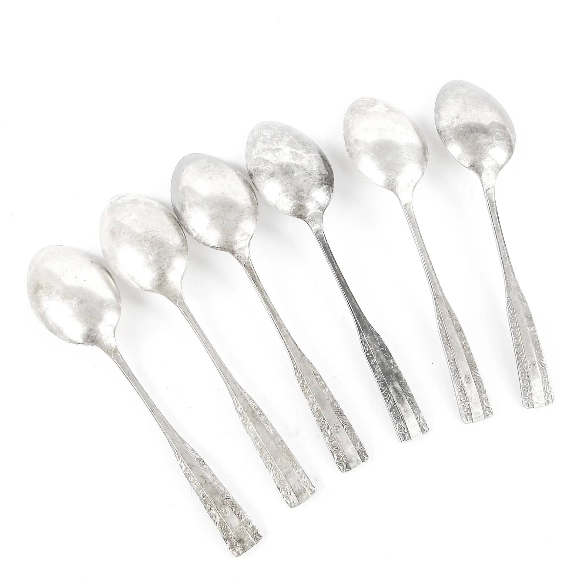 Set of table spoons, silver-plated brass, HEFRA, Poland, 1970s