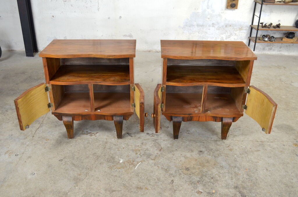 Art Deco bedsides walnut 1930 / 1940