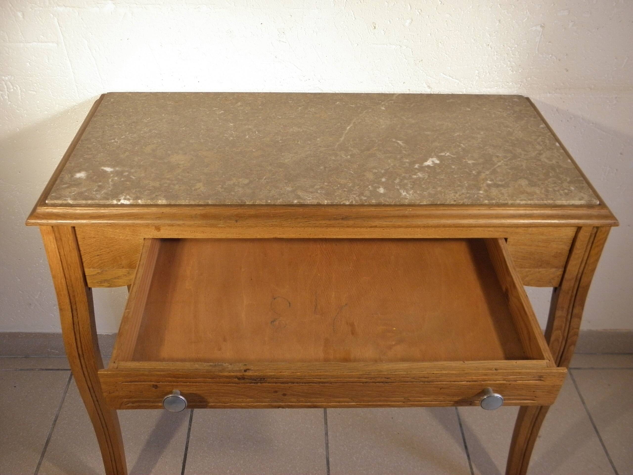 Console, desserte bois et marbre art deco - annees 30