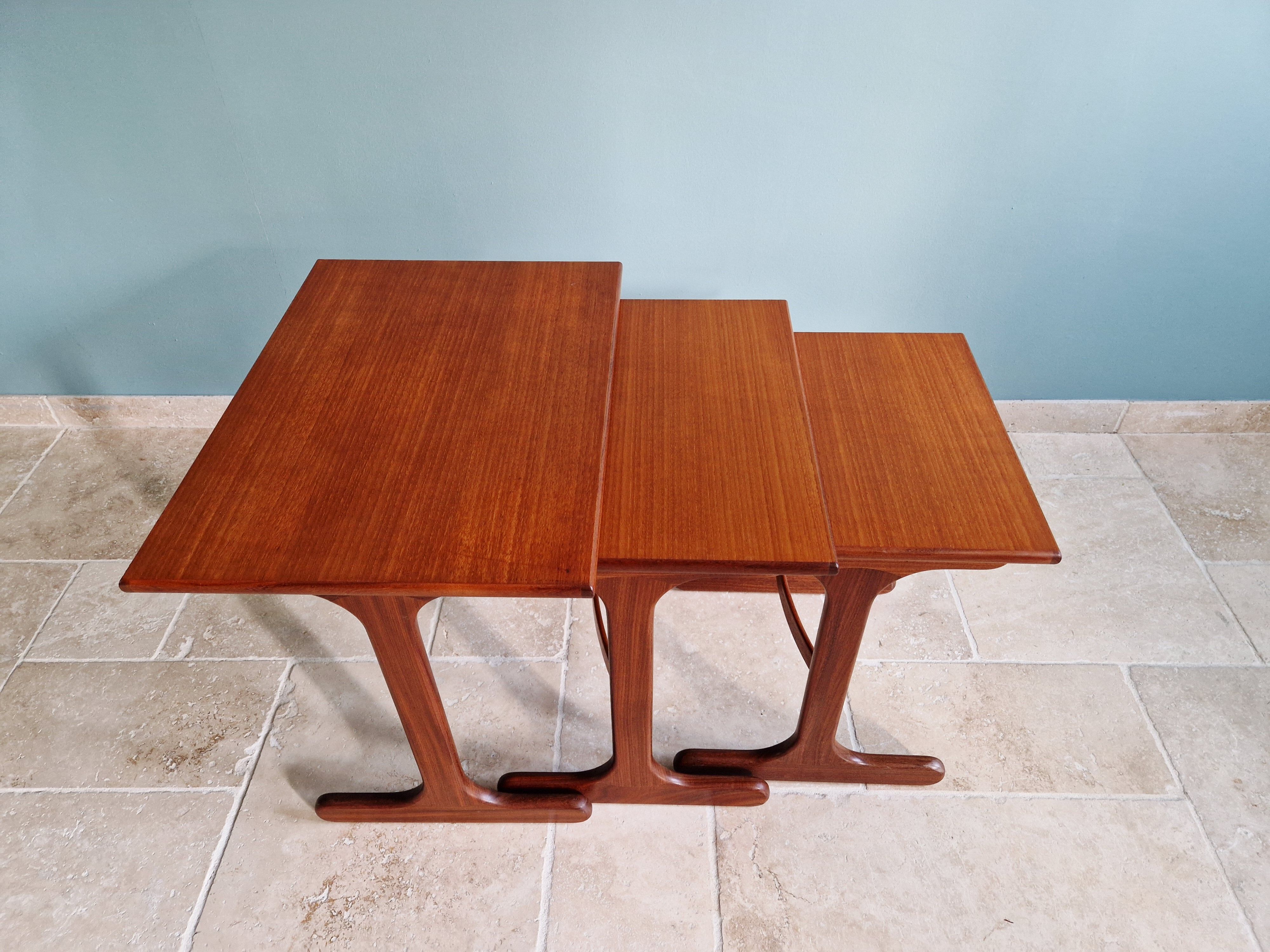 Set of 3 nesting tables in teak, Gplan, 1960s.