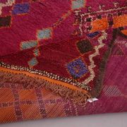 Large Burgundy Moroccan rug 196 x 472 cm - Vintage Moroccan Wool Rug Boho