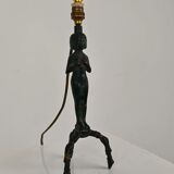 Beautiful bronze Egyptian lady table lamp 20th
