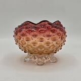 Bowl - glass pocket bowl with bubble decoration - Czechoslovakia, circa 19