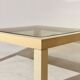 Table basse vintage plastique blanc et verre