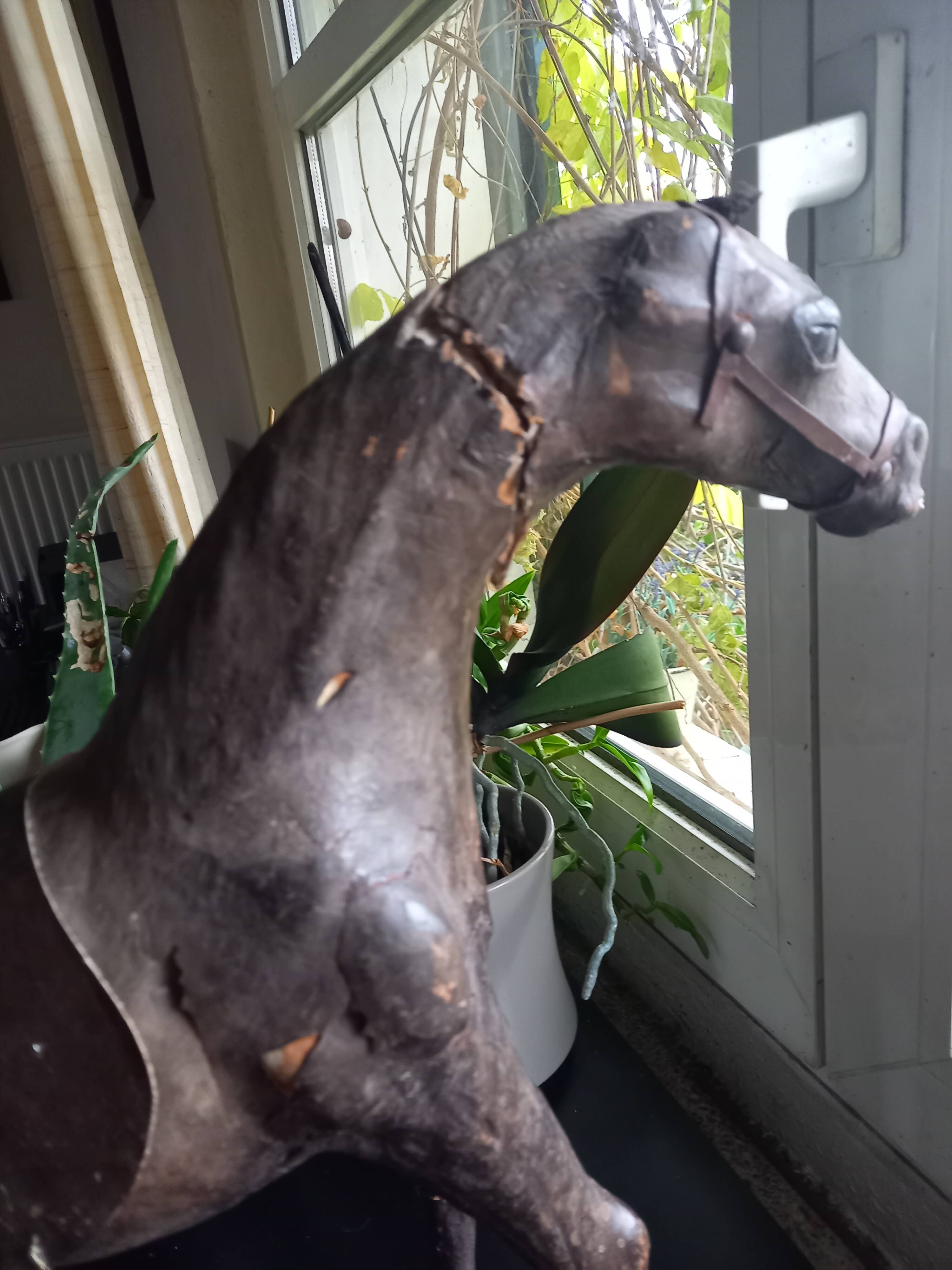 Old leather horse toy