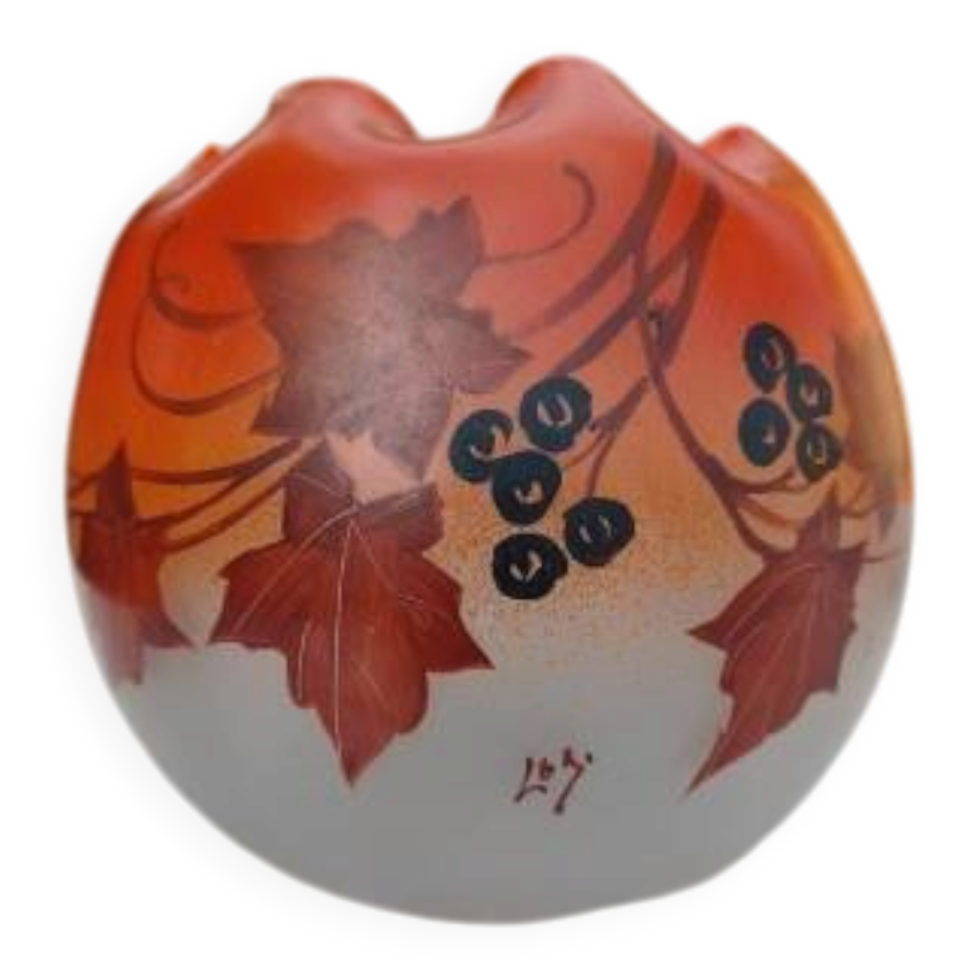 Round vase in glass paste by Legras, Nancy School