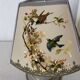 Vintage lamp, Tillier parakeets and sparrows lampshade