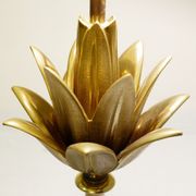 Lampe de bureau lotus en laiton de Maison Charles, 1960