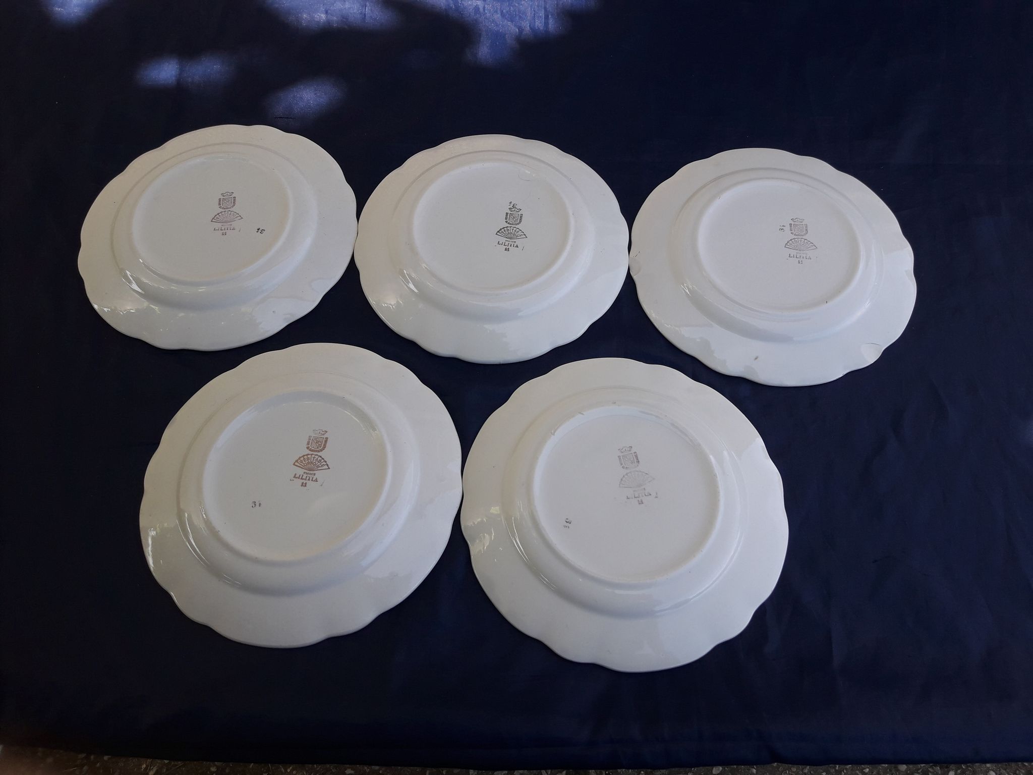 5 dessert plates in earthenware of Digoin Sarreguemines model Lilitia diam 18.5 cm