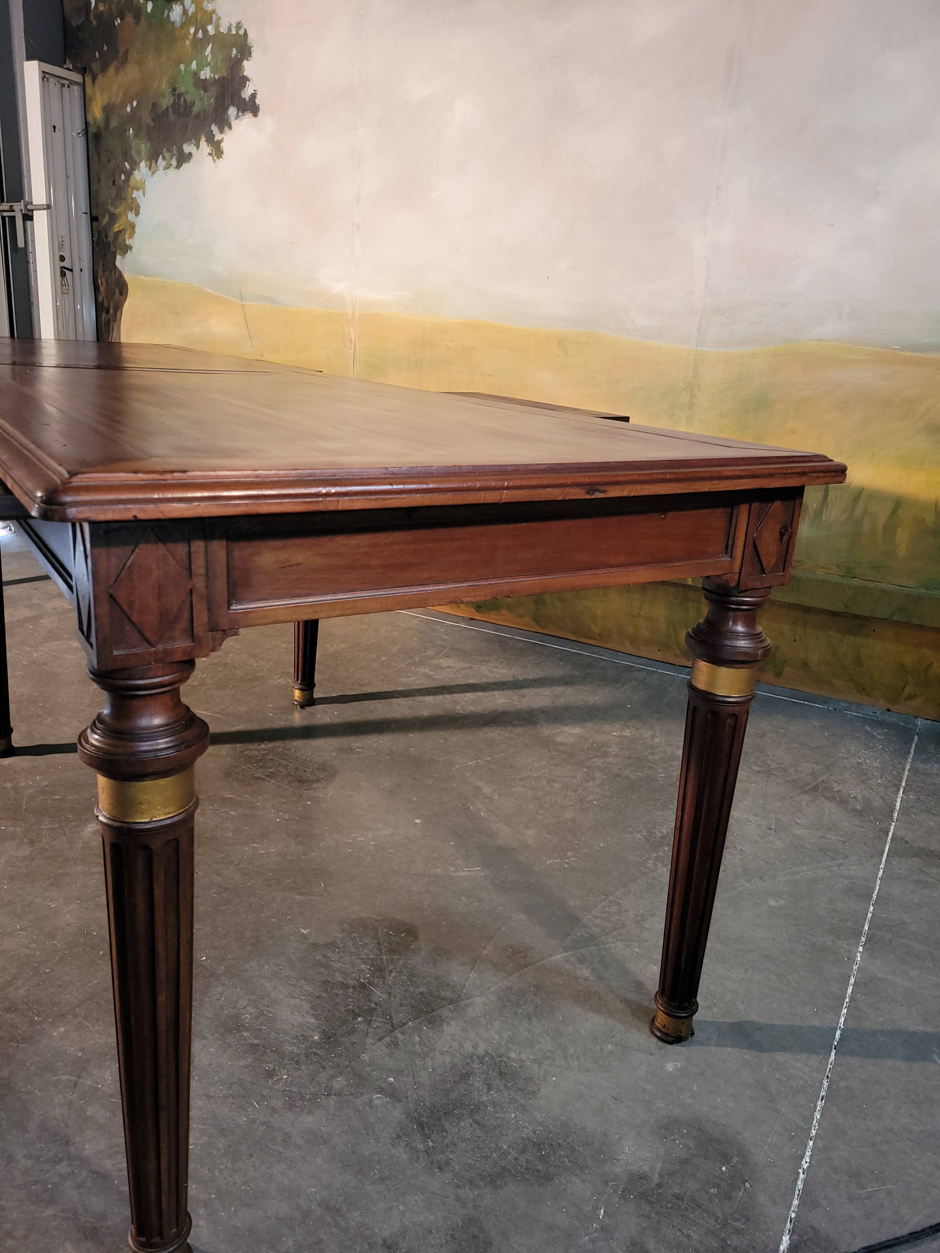 Large Louis XVI style mahogany table