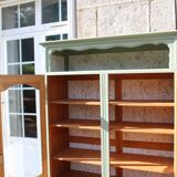 Buffet, meuble de rangement vitré ancien, rénové