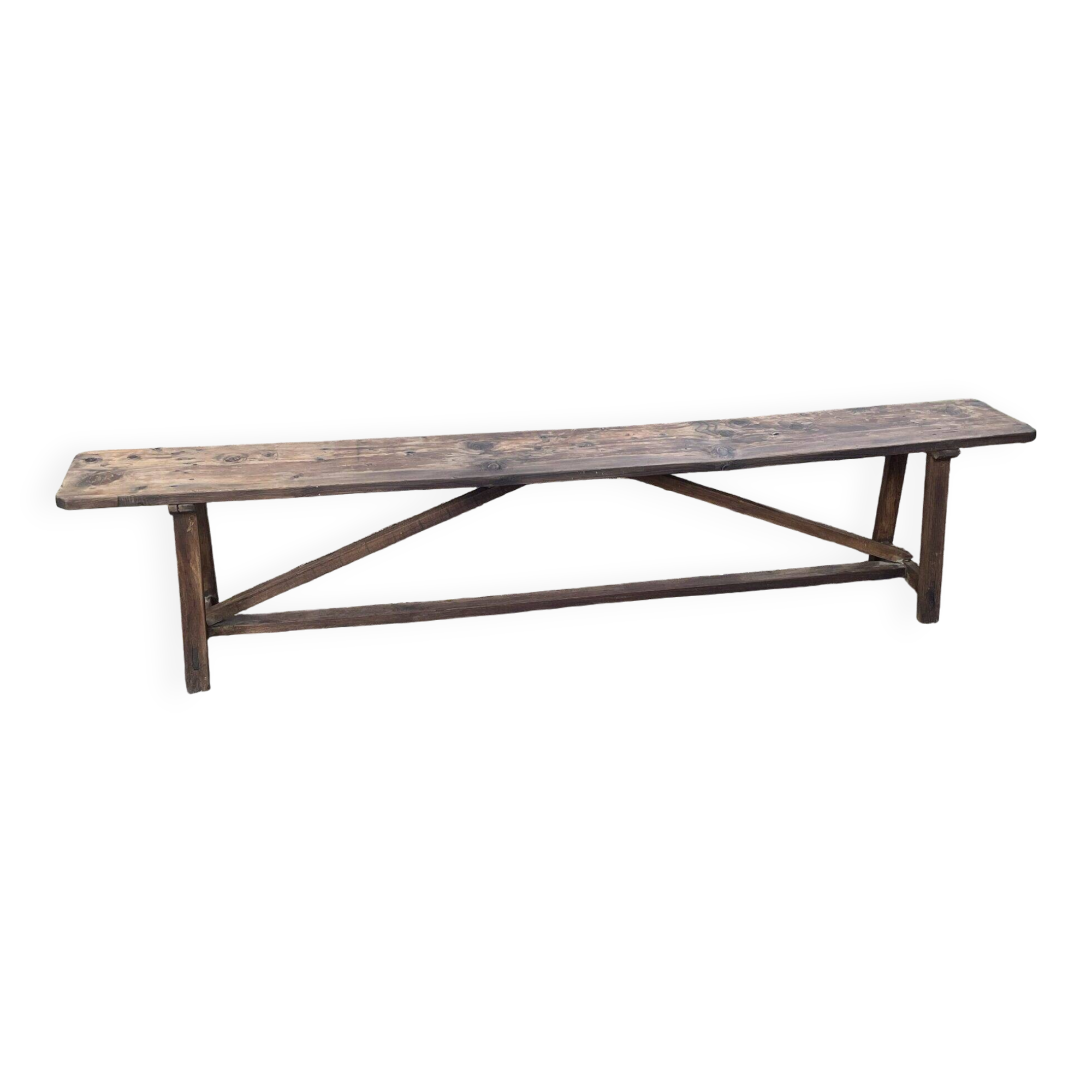 Solid wood bench