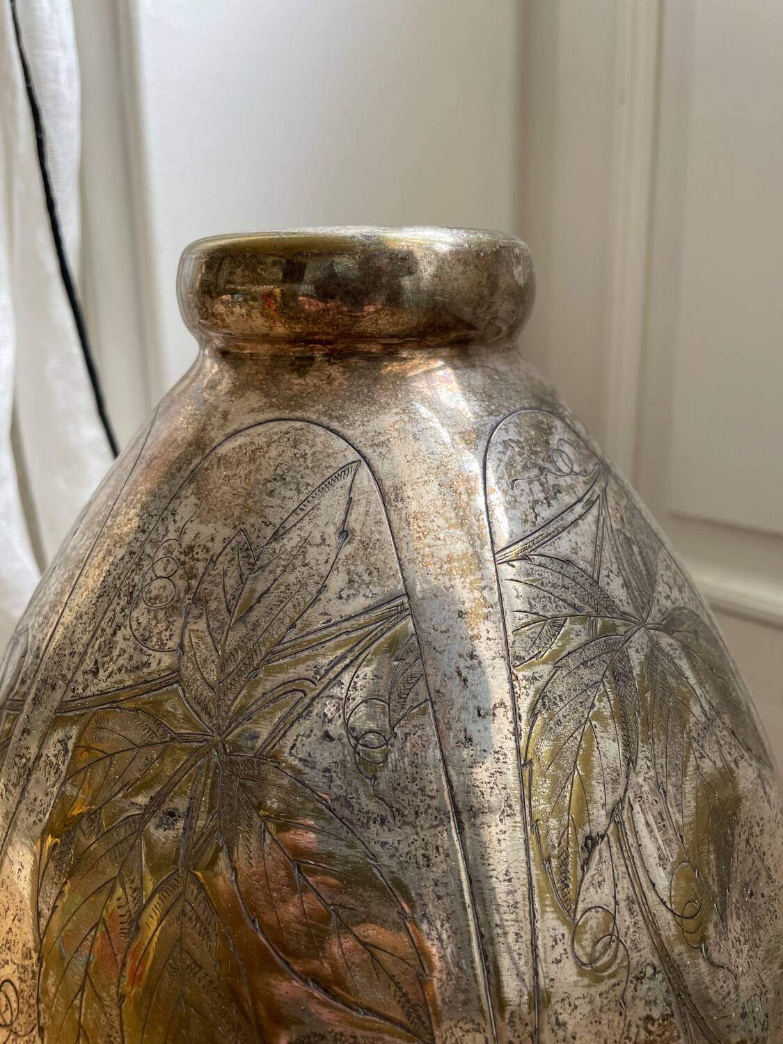 Metal jar vase from the 1930s