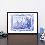 Lithography engraving vintage Buffon giraffe - A3 format