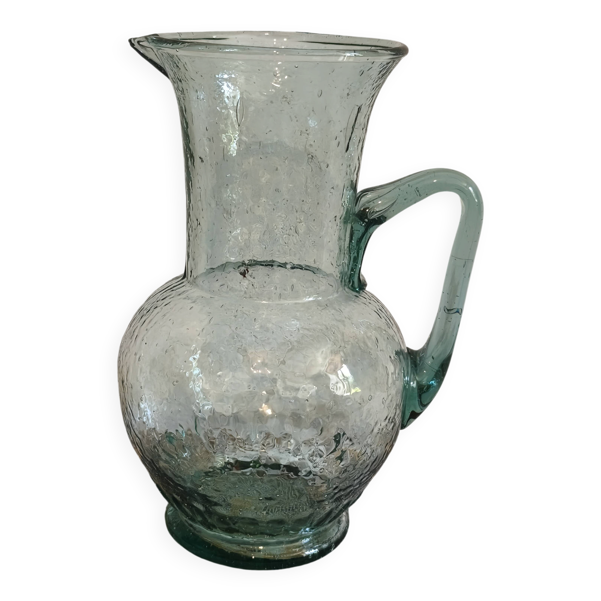 Bubble glass carafe in Biot style