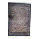 1950s handmade wool floral rug, ivory and blue, 98 × 145 cm