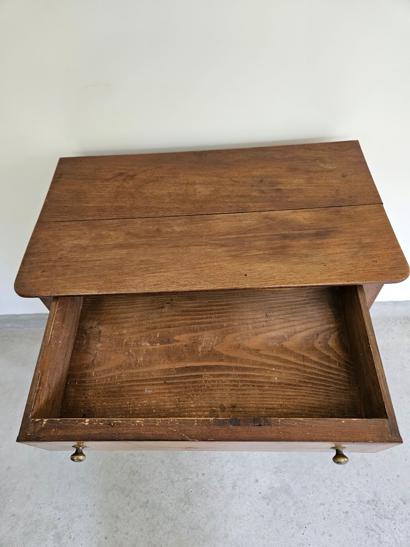 commode 4 tiroirs meuble rangement bois ronce de noyer ancienne vintag