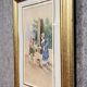 Aquarelle XIXᵉ représentant une scène de genre bucolique : une jeune femme