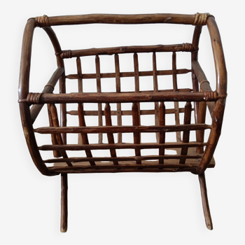 Rattan magazine holders