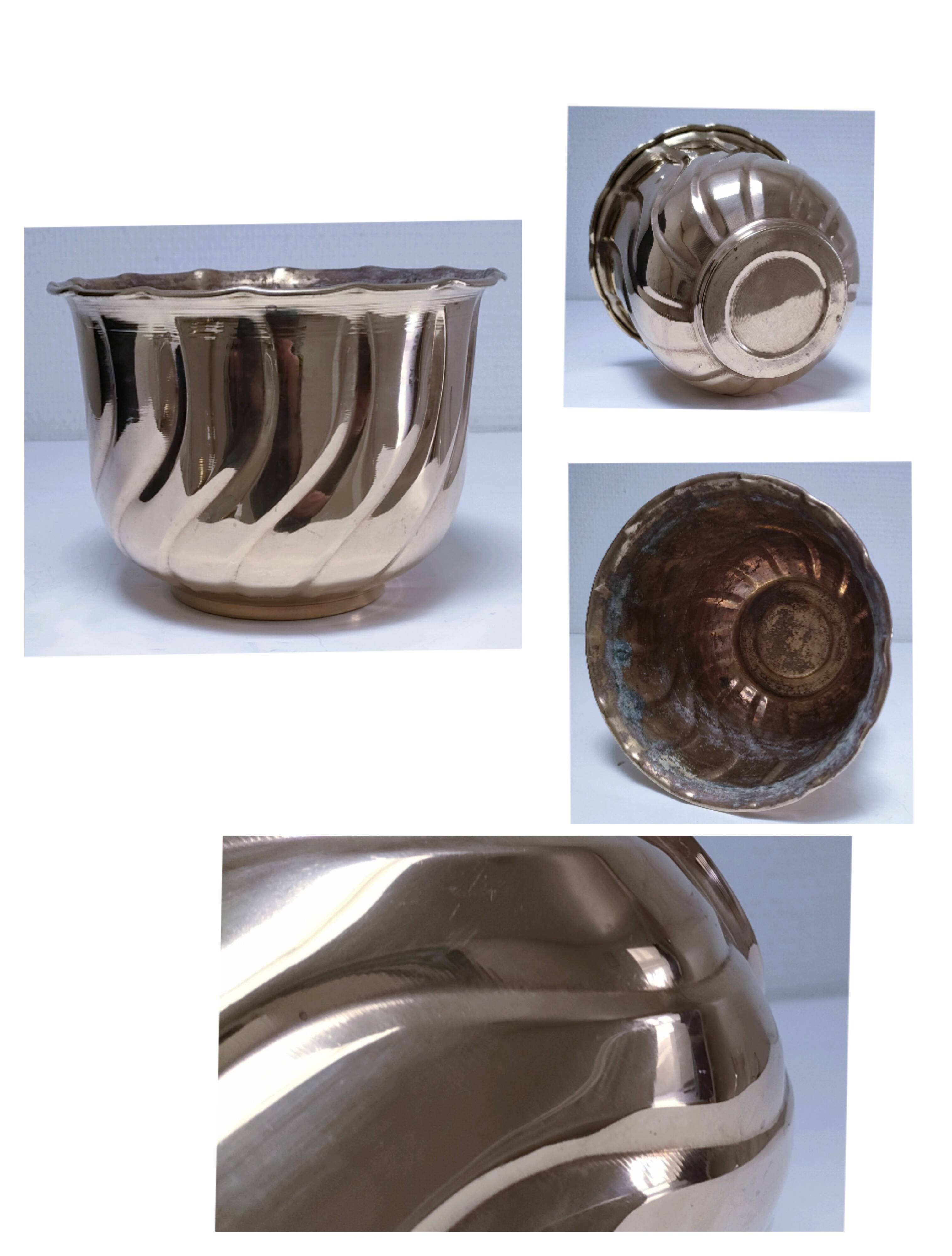 quatre cache-pot laiton vintage