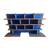 Trapezoidal shelf with solid wood art deco lockers