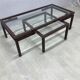 Pierre Vandel metal lacquered stone bass table and glass