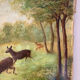 Clearing with five deer, oil on canvas signed F Hari Fourchon