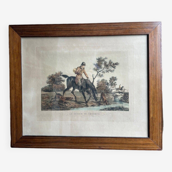 Gravure Le Retour du Chasseur par C. Vernet début XXe