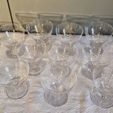 10 Verres à vin en cristal taillé, Circa 1930