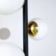 Vintage Italian Stilnovo floor lamp from the mid-century with opaline glass globes and a marble base.