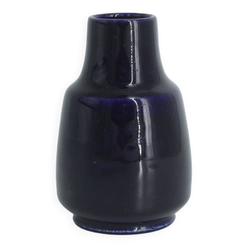 Vase scandinave en grès bleu marine foncé par Gunnar Borg
