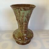 Ancien vase céramique marron vert