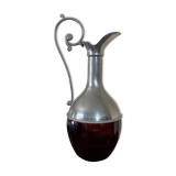 Glass and tin ewer