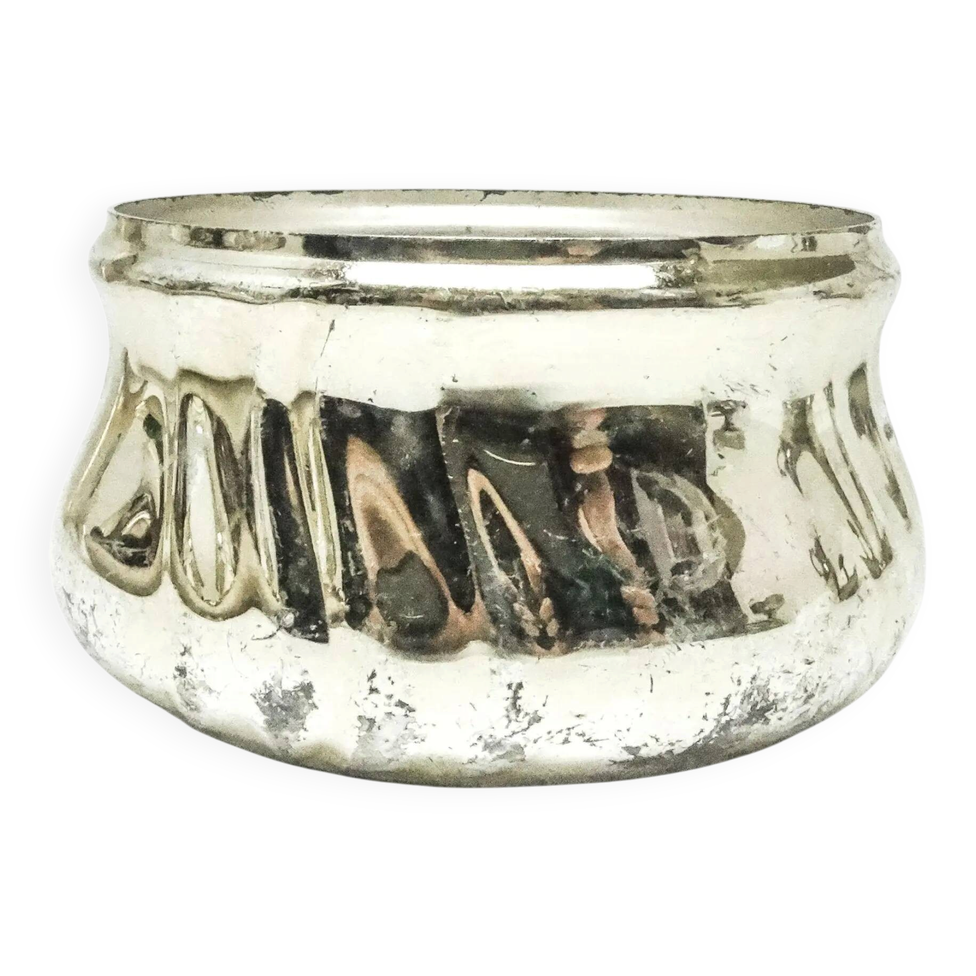 Art Deco sugar bowl, silver-plated brass, Germany, 1950s