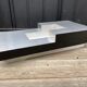 Table basse frêne et alu brossé design 1970