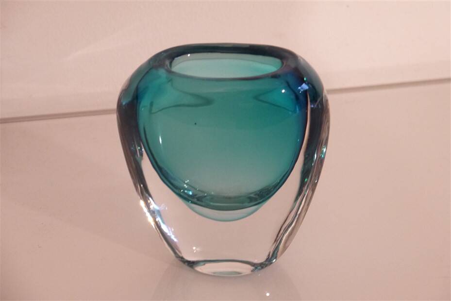 Vintage Scandinavian submerged glass vase