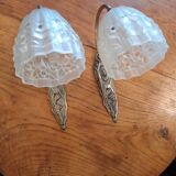 pair of art deco wall lights