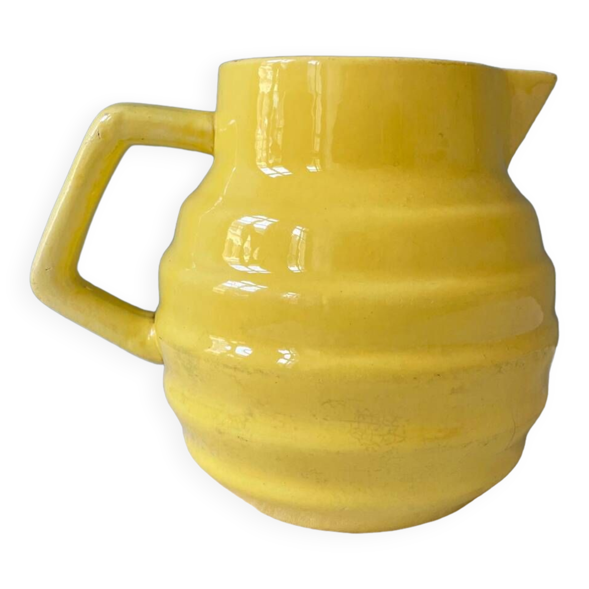 Old yellow pitcher Ste Amandinoise St Amand