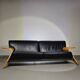 Harvink Mazurka Black Leather Sofa 1980s
