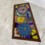 Mid-Century Modern Asymmetrical Glass Mosaic and Teak Side Table, 1950s