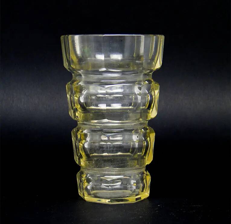 Art Deco vase, crystal, designed by J. Hoffmann, Czechoslovakia, 1930s