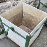 Pair of Large planters in fiber cement and metal 1950 eternit