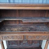Renaissance oak carved buffet cabinet