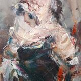 Large oil painting on canvas - Alberto Alberti (1894-1974) 1959 - female figure