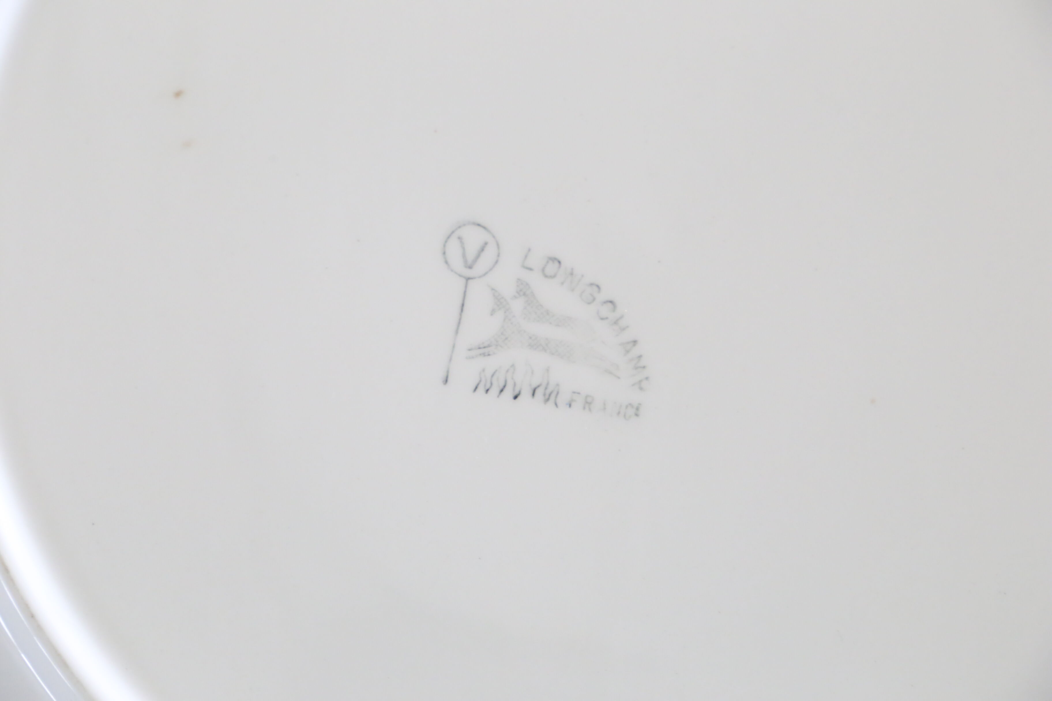 Longchamp dessert service, 10 plates and 1 dish, Vintage