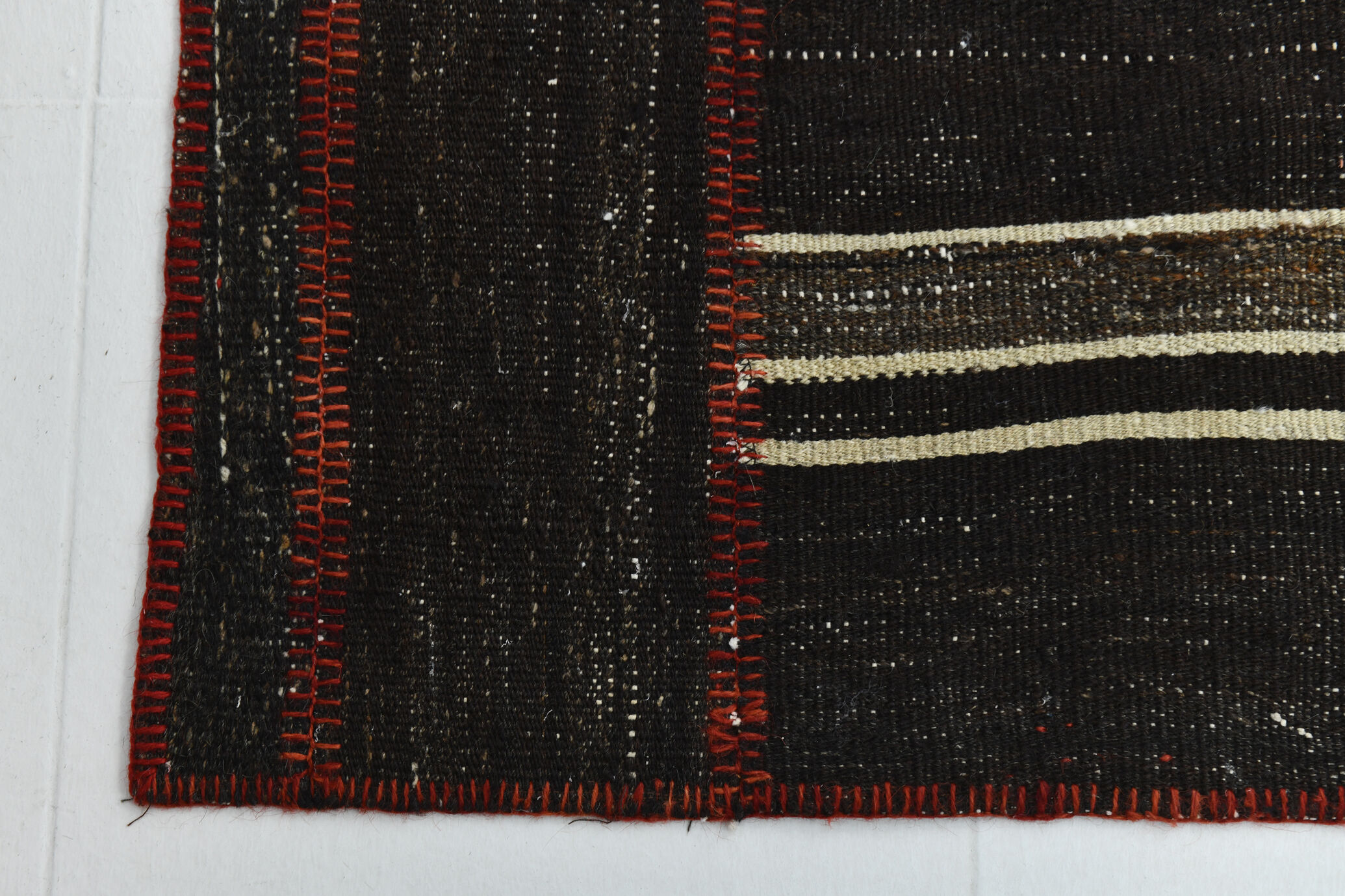 2x8 brown & beige vintage runner rug 66x248cm